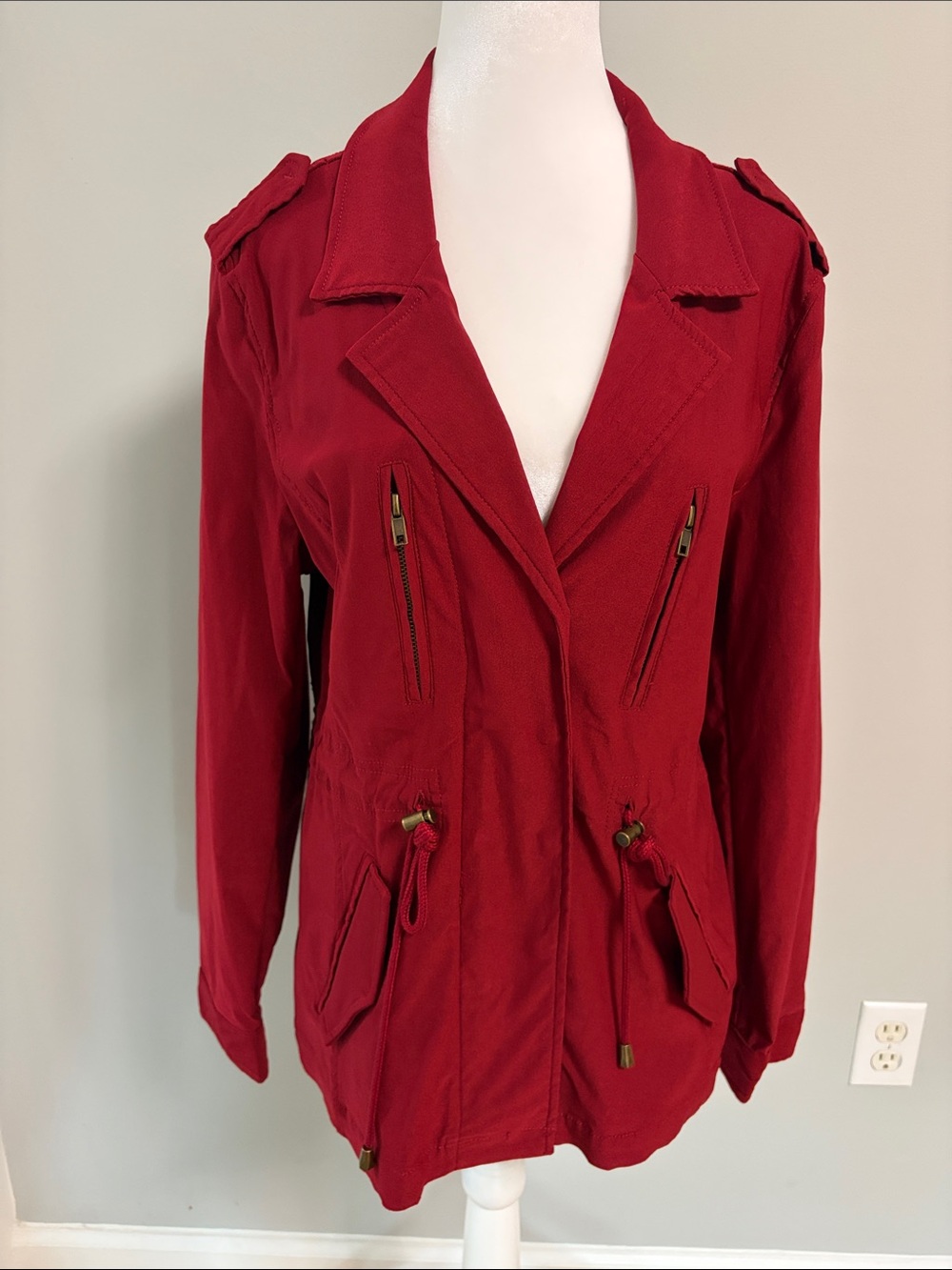 Eden Society Burgundy Utility Cargo Jacket Women's Size L